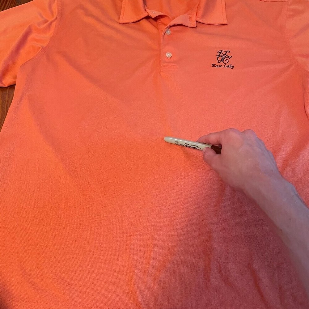 East Lake Golden Shamrock Collection Golf Stretch Polo Orange Mens M Shirt - Picture 6 of 8